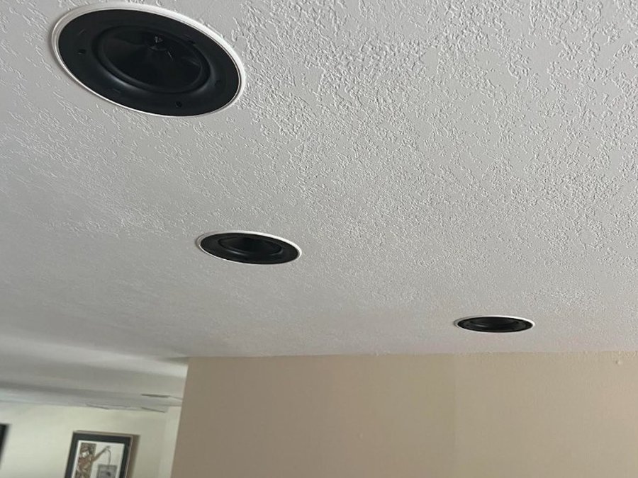 In-ceiling speakers installed for whole-home audio