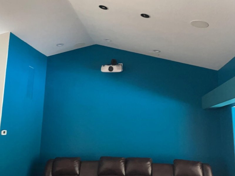 Ceiling-Mounted Projector Theater Room