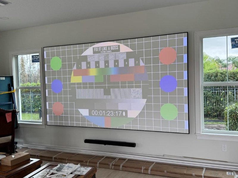 Calibrated Fixed Frame Projector Screen
