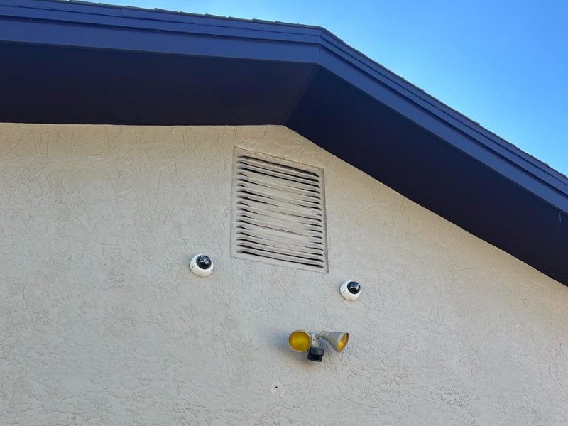 Dual Dome Cameras and Floodlight