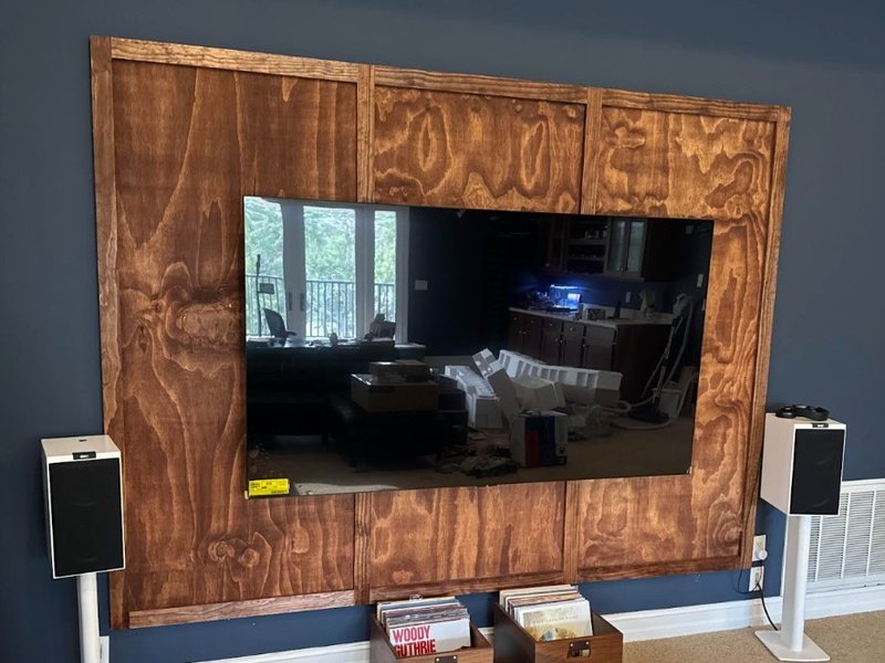 Recessed Wood Frame TV Installation
